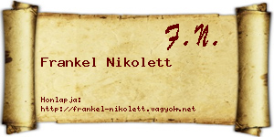 Frankel Nikolett névjegykártya